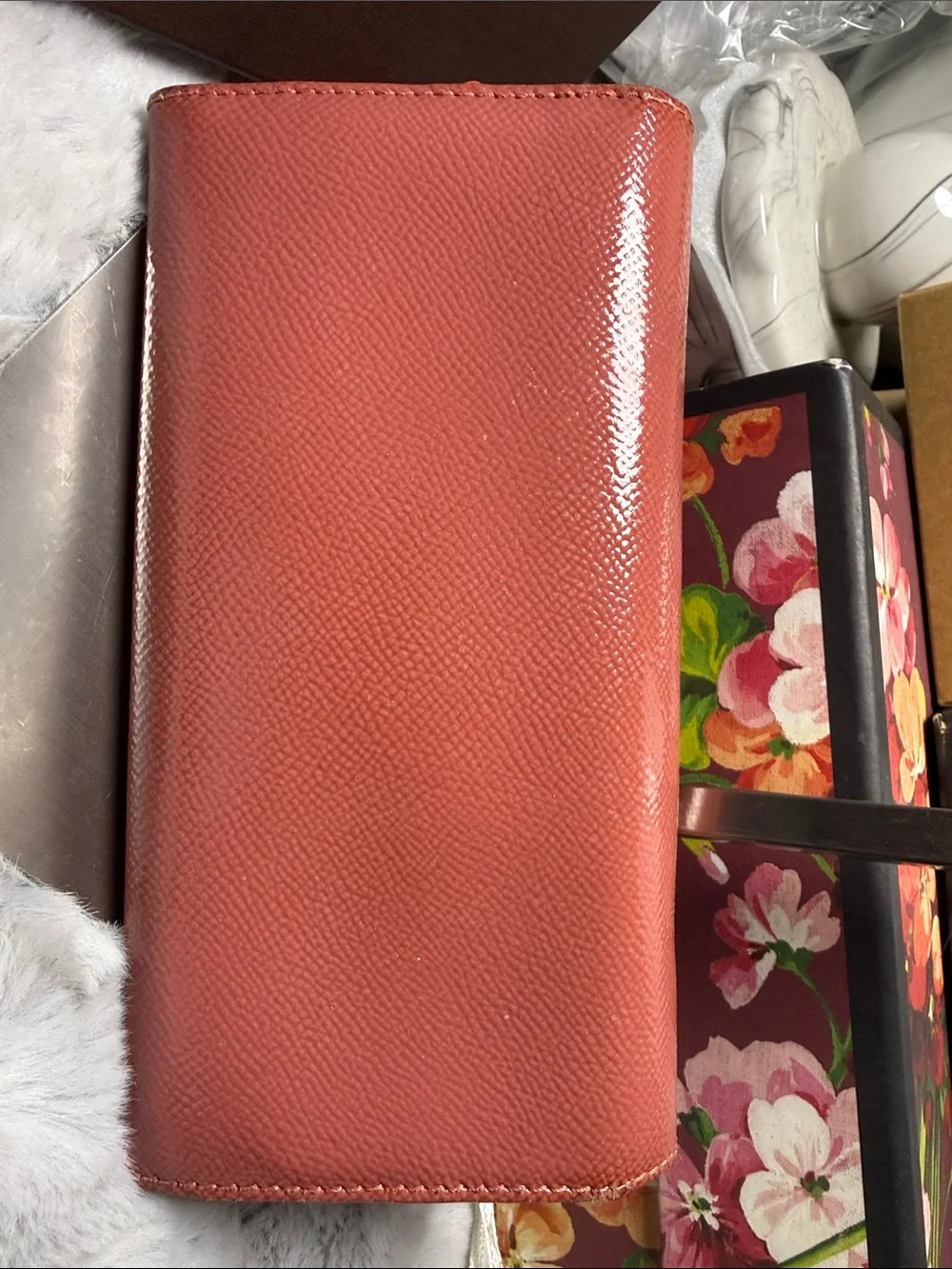 Burberry Coral-Pink Leather Continental Wallet